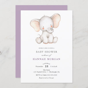 Invitation Baby shower éléphant