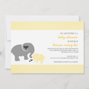 Invitation Baby shower éléphant