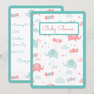 Invitation Baby shower éléphant bébé