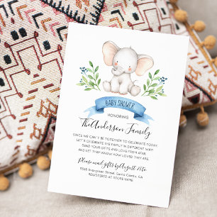 Invitation Baby shower Eléphant Bébé Par Courrier Longue Dist