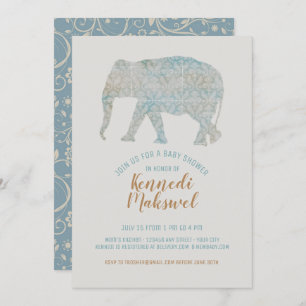 Invitation Baby shower éléphant de Boho
