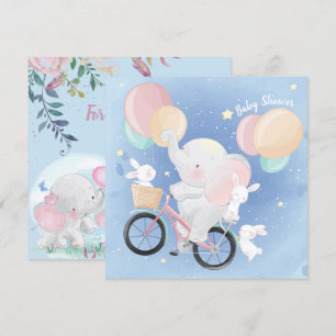 Invitation Baby shower Elephant Et Bunnies