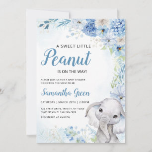 Invitation Baby shower éléphant garçon