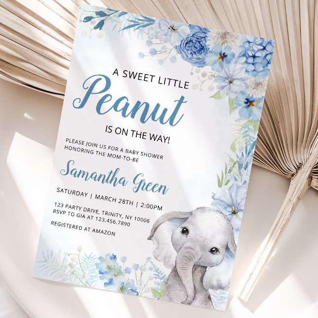 Invitation Baby Shower Éléphant Garçon (Créateur téléchargé)