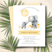 Invitation Baby shower Elephant Kisses