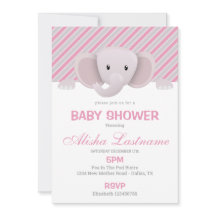 Invitation Baby shower Eléphant mignon