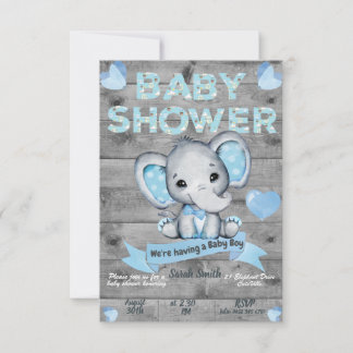 Invitation Baby shower éléphant pour garçons modif
