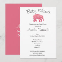 Baby Shower Eléphant Rose Mignon