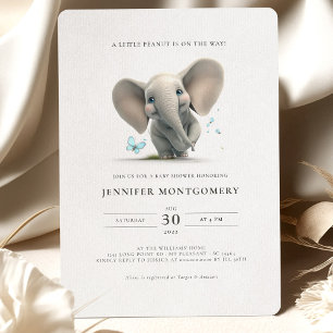 Invitation Baby shower éléphant Un peu de cacahuète sur le ch