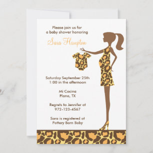 Invitation Baby shower Empreinte de léopard chic