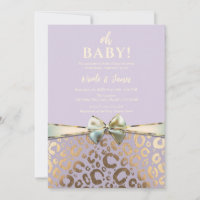 Baby shower Empreinte de léopard Lavender Gold Cre