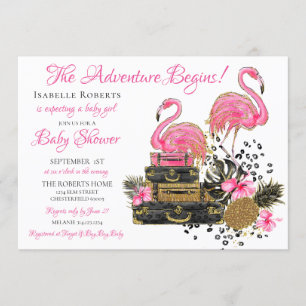 Invitation Baby shower Empreinte de léopard parties scintilla