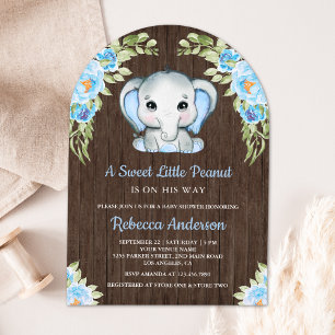 Invitation Baby shower en bois d'arc bleu bleu clair