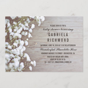Invitation Baby shower en bois d'étable pour bébé rustique