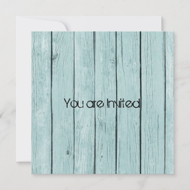 Invitation Baby shower en bois rustique Bleu Faux (Devant)