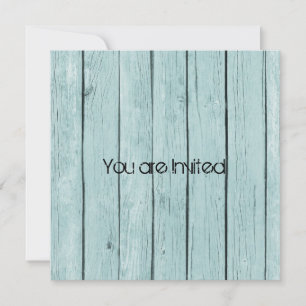 Invitation Baby shower en bois rustique Bleu Faux