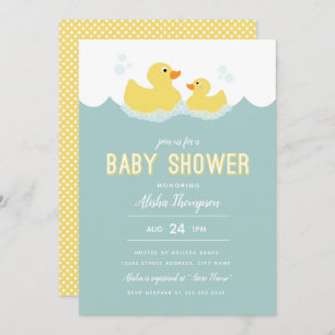 Invitation Baby shower en caoutchouc