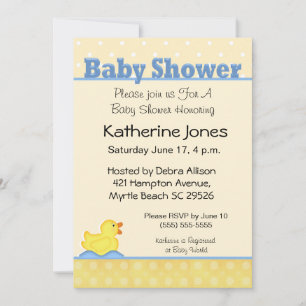 Invitation Baby shower en caoutchouc