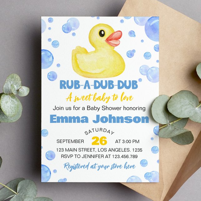 Invitation Baby shower en caoutchouc (Créateur téléchargé)