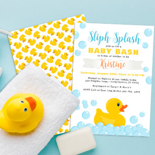 Invitation Baby shower en caoutchouc Ducky Splash