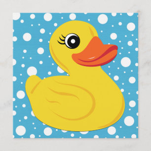 Invitation Baby shower en caoutchouc jaune de canard