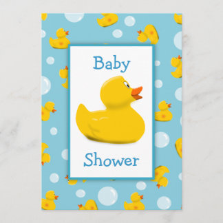 Invitation Baby shower en caoutchouc mignon et de bulles de