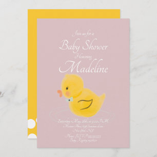 Invitation Baby shower en caoutchouc pour canard à eau couleu