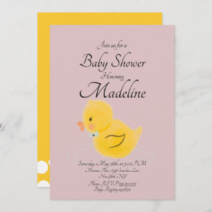 Invitation Baby shower en caoutchouc pour canard à eau couleu