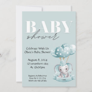INVITATION baby shower EN COULEUR BLEUE