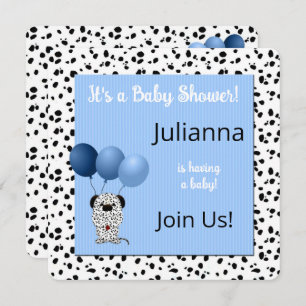 Invitation Baby shower en Dalmatie bleue