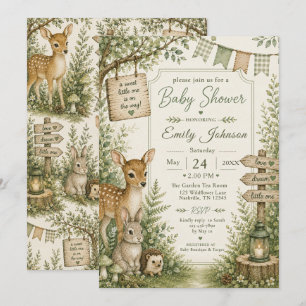 Invitation Baby Shower en Forêt Enchantée