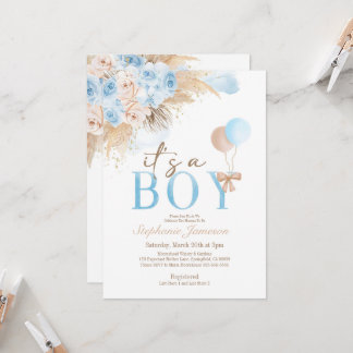 Invitation Baby shower en herbe de Bohême Boy's Pa