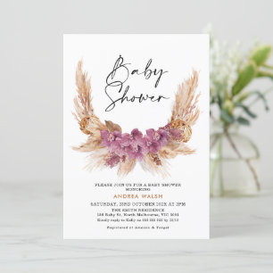Invitation Baby shower en laiton de Boho Pampas vi