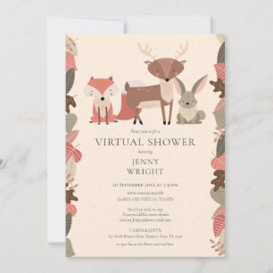 Invitation Baby Shower en ligne Animaux de la Forêt Virtuels