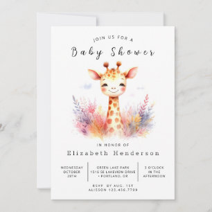 Invitation Baby shower en ligne Boho Giraffe