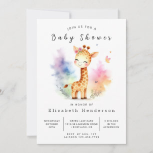 Invitation Baby shower en ligne Boho Giraffe