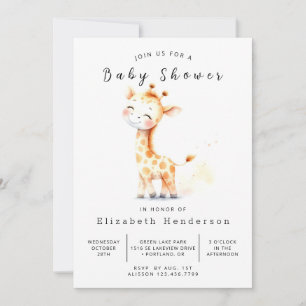 Invitation Baby shower en ligne Chic Giraffe