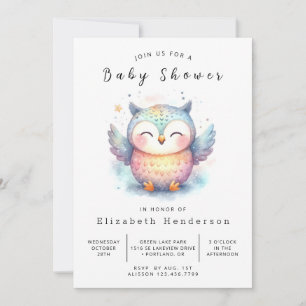 Invitation Baby shower en ligne de la Chouette de Bohême