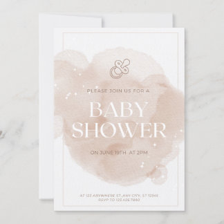 Invitation baby shower en marbre rose