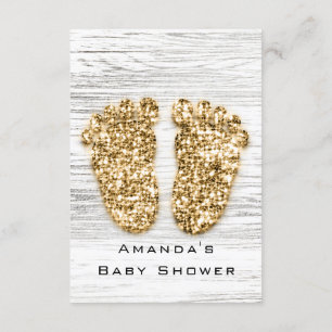 Invitation Baby shower en or gris Pieds bois Rustique Garçon