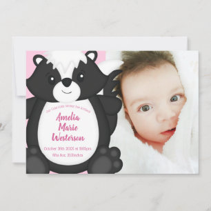 Invitation Baby shower en peau rose