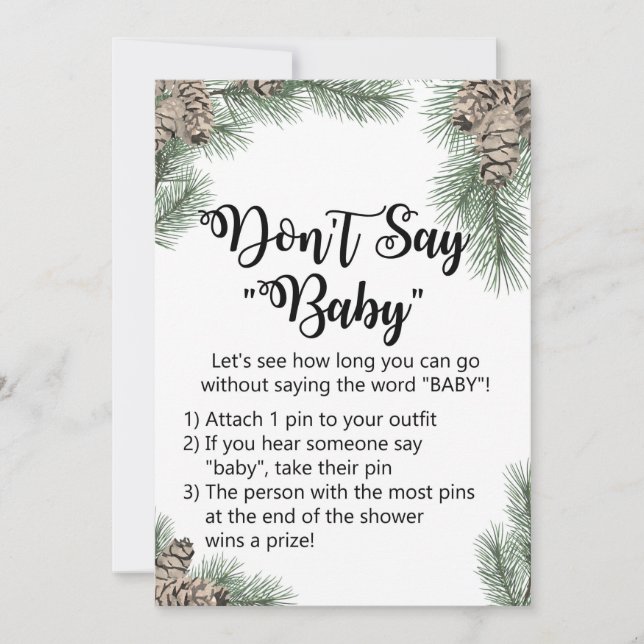 Invitation Baby shower en Pinecone d'hiver Taille du panneau  (Devant)