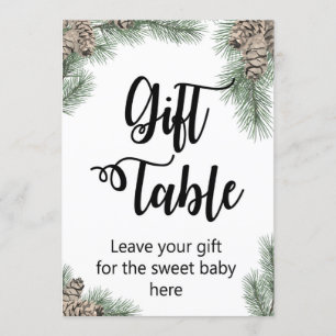 Invitation Baby shower en Pinecone d'hiver Taille du panneau