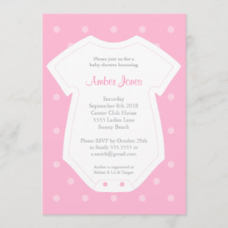 Invitation Baby shower en rose pour une fille