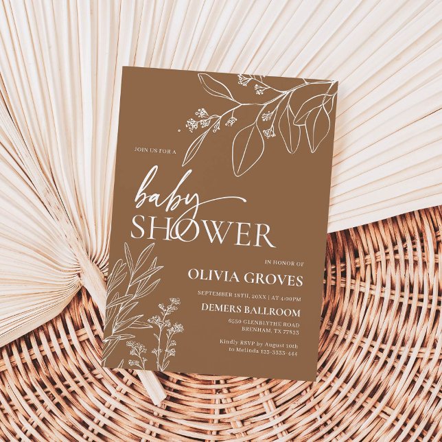 Invitation Baby shower en terre cuite d'automne (Créateur téléchargé)