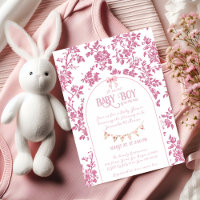 Baby shower en tuiles florales à pois rose vintage