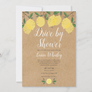 Invitation Baby Shower en voiture Lemons Rustique