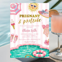 Baby shower enceinte et au bord de la piscine avec