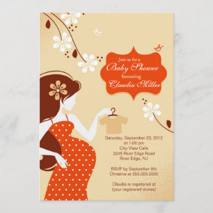 Invitation Baby shower enceinte moderne chic de maman