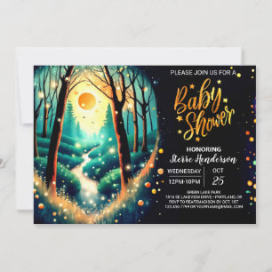 Invitation Baby shower Enchanted de lucioles